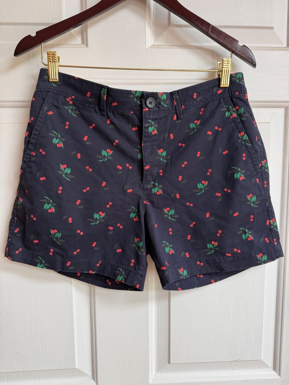 Banana Republic Navy Shorts with Red Cherry Print